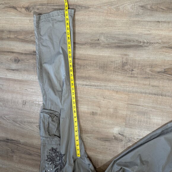 Y2K Suko Embroidered Cargo Pants Green, Fairy Grunge 6 - Picture 11 of 14